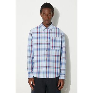 A.P.C. Shirt Mens XL Blue Plaid Button Up Pocket Long Sleeve Casual $270